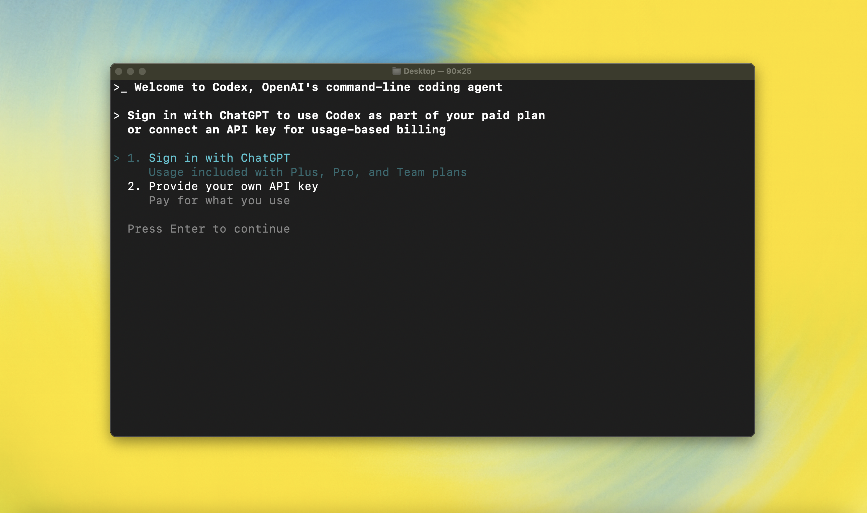 Codex CLI login